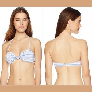 NEW‎ Mae Knot Center Smocked Bandeau Bikini Top XL